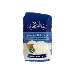 Sól kamienna kłodawska biała drobnoziarnista 1kg NIEJODOWANA Sól kamienna kłodawska biała drobnoziarnista 1kg NIEJODOWANA