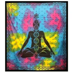 Mandala na ścianę 7 CZAKR Indyjska narzuta bawełna ok. 210x240 cm turkus