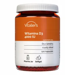 Vitaler's Witamina D3 4000 IU Softgel 120 kapsułek w SZKLANYM opakowaniu Vitaler's Witamina D3 4000 IU Softgel 120 kapsułek w SZKLANYM opakowaniu