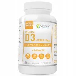 Witamina D3 2000IU Suplement diety Wish Pharmaceutical kapsułki 120 szt. Witamina D3 2000IU Suplement diety Wish Pharmaceutical kapsułki 120 szt.