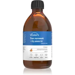 Vitaler's Tran norweski Omega-3 1200 mg D3 2000 IU smak pomarańczowy 250 ml
