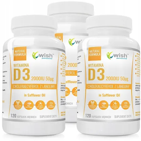 Witamina D3 2000IU Suplement diety Wish Pharmaceutical kapsułki 120 szt.