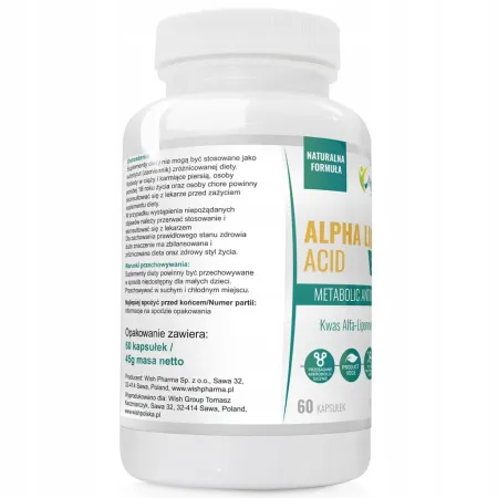Kwas alfa-liponowy ALA 600 mg, 60 kapsułek