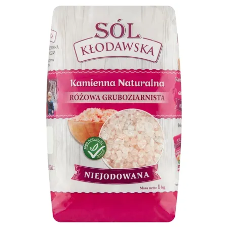 Sól kamienna kłodawska różowa gruboziarnista 1kg NIEJODOWANA - USZKODZONA