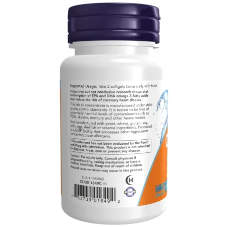 Omega-3 Fish Oil NOW FOODS 30 kapsułek