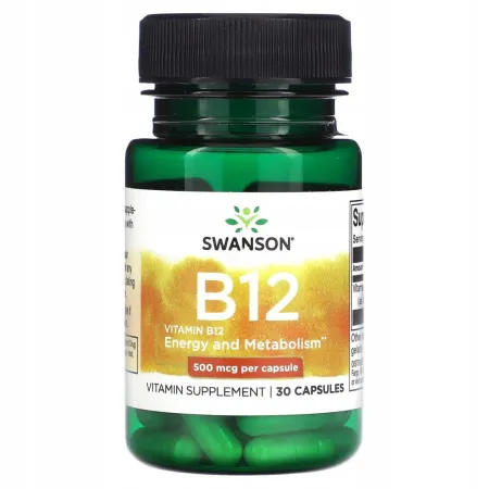 Swanson Witamina B12 500 µg, 30 kapsułek – suplement diety