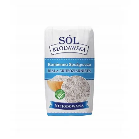 Sól kamienna kłodawska biała gruboziarnista 1kg NIEJODOWANA