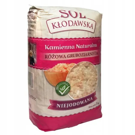 10 x Sól kamienna kłodawska różowa gruboziarnista 1kg NIEJODOWANA (10kg)