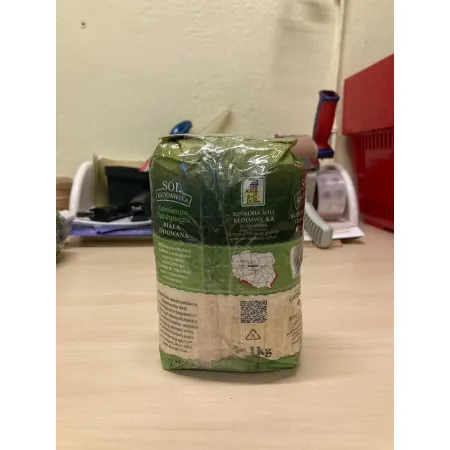 Sól KŁODAWSKA jodowana, biała kamienna spożywcza 1000g, 1kg, Sól kuchenna - USZKODZONA